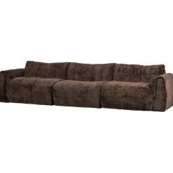 Woood 3-zits Bank Baggy 3d Chenille Donkerbruin