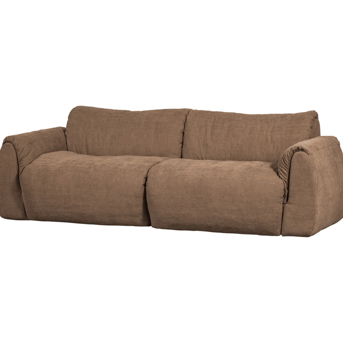 Woood 2-zits Bank Baggy Geweven Chenille Bruin