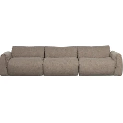 Woood 3-zits Bank Baggy Geweven Stof Bruin Melange