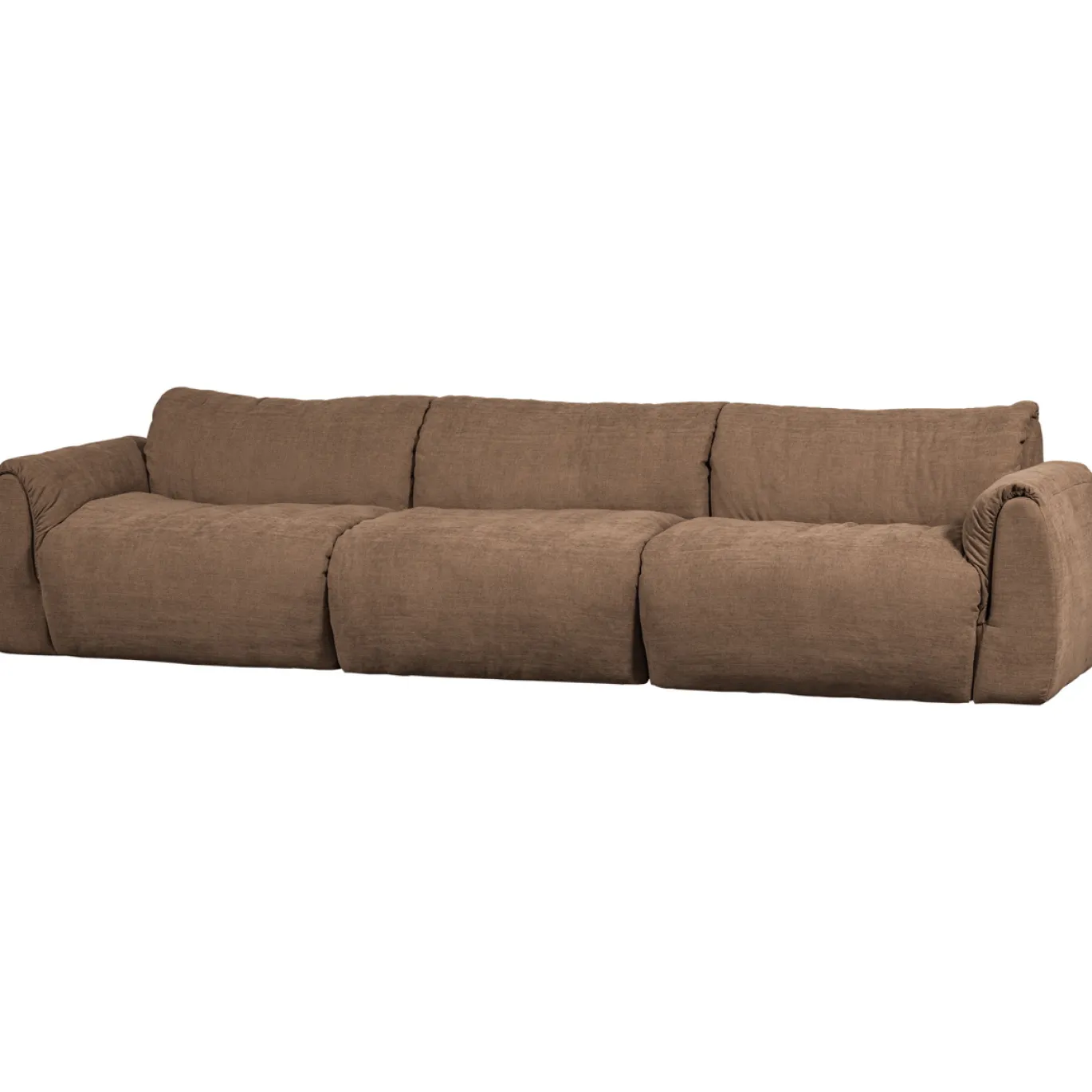 Woood 3-zits Bank Baggy Geweven Chenille Bruin