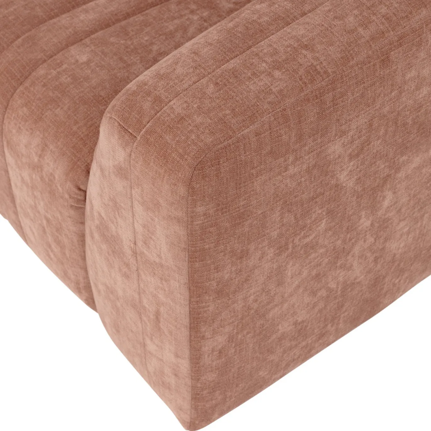Woood 4-Zits Bank Omaire Chenille Lichtroze