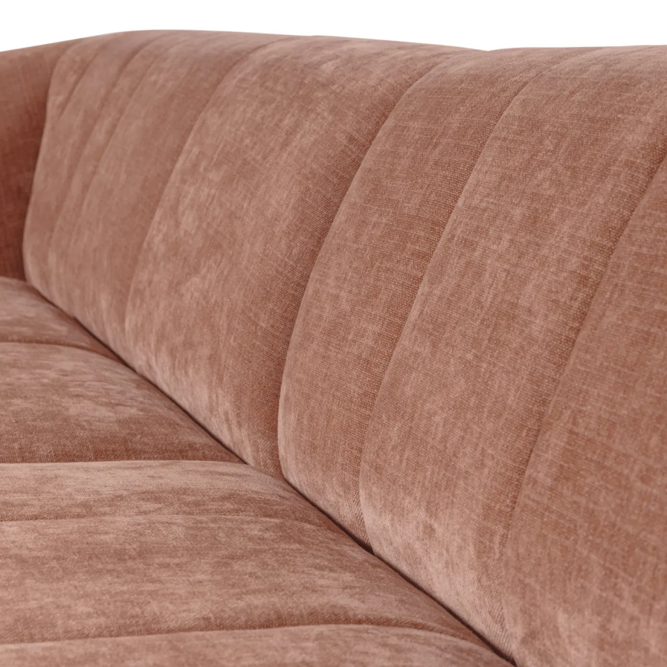 Woood 4-Zits Bank Omaire Chenille Lichtroze