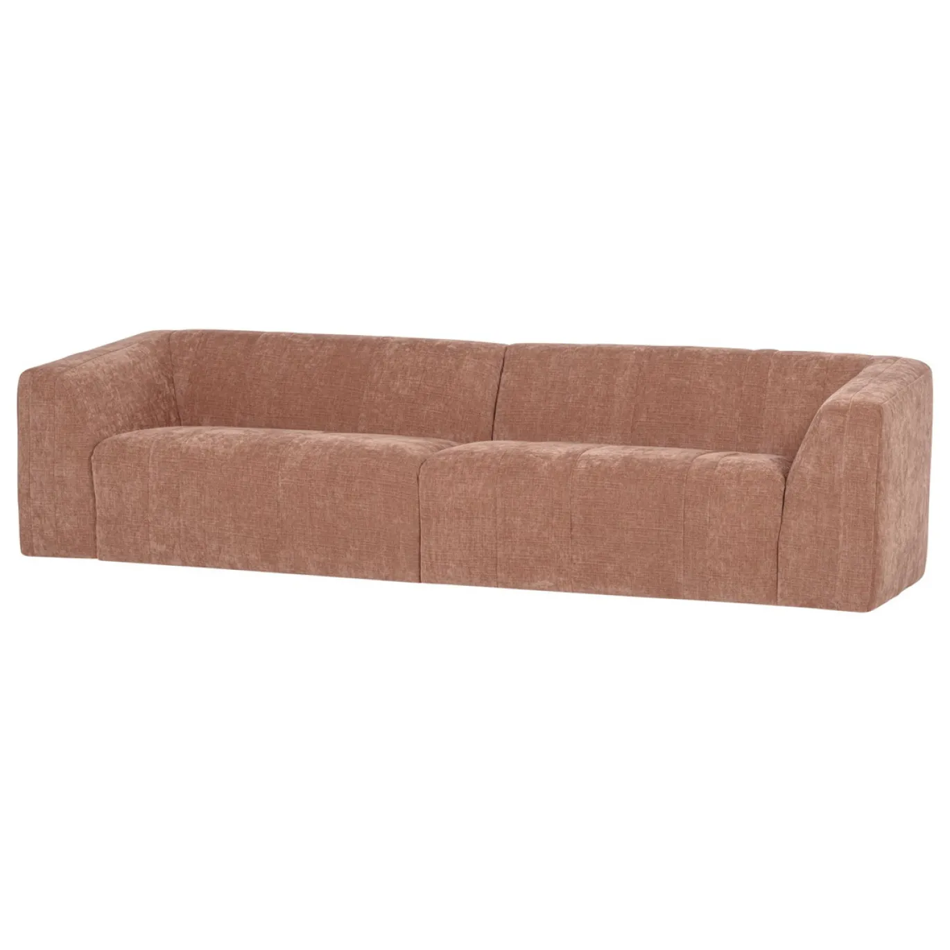 Woood 4-Zits Bank Omaire Chenille Lichtroze