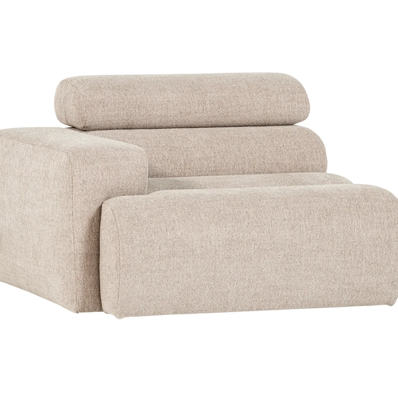 Woood 1-zits Element Novi Arm Links Bouclé Naturel