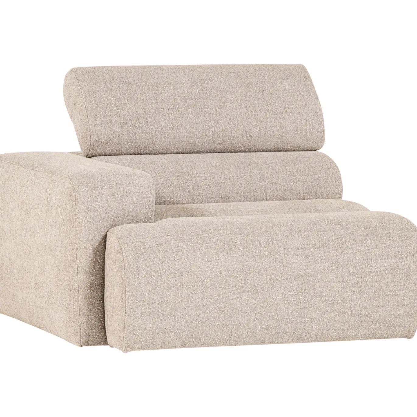 Woood 1-zits Element Novi Arm Links Bouclé Naturel