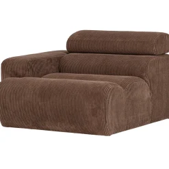 Woood 1-zits Element Novi Arm Links Ribstof Mokkabruin