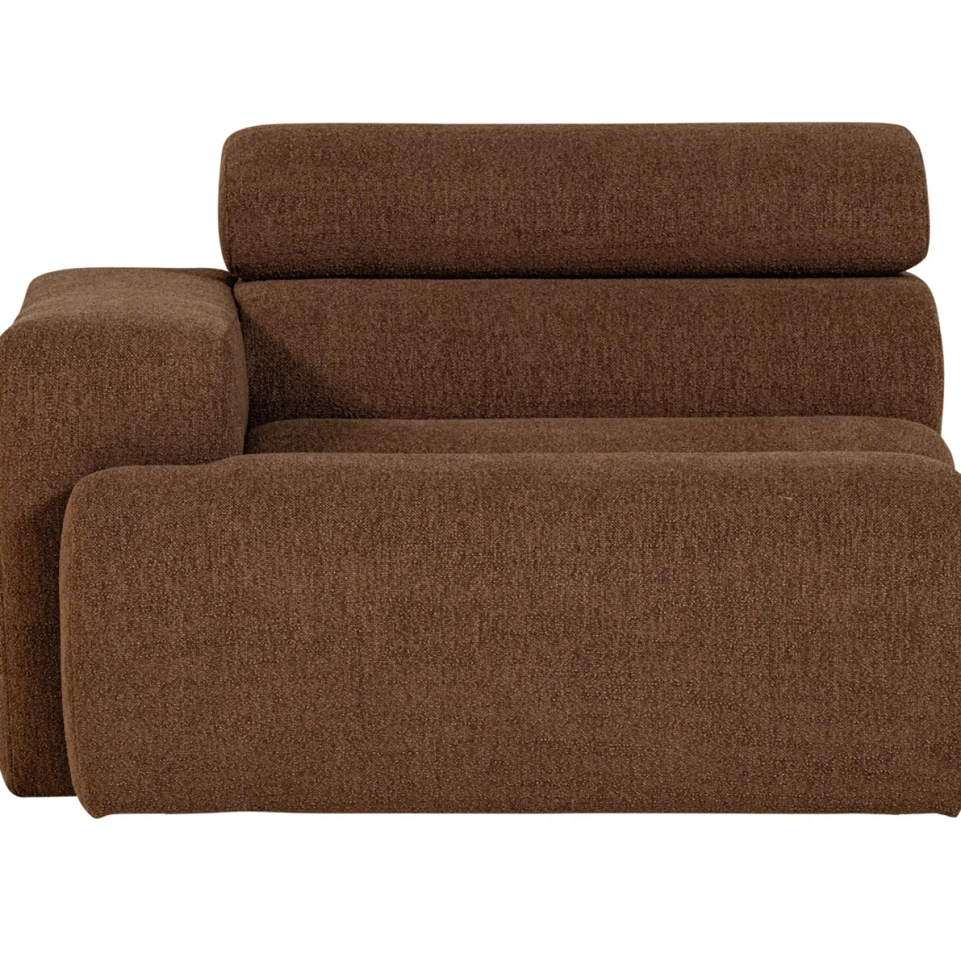 Woood 1-zits Element Novi Arm Links Bouclé Mokkabruin