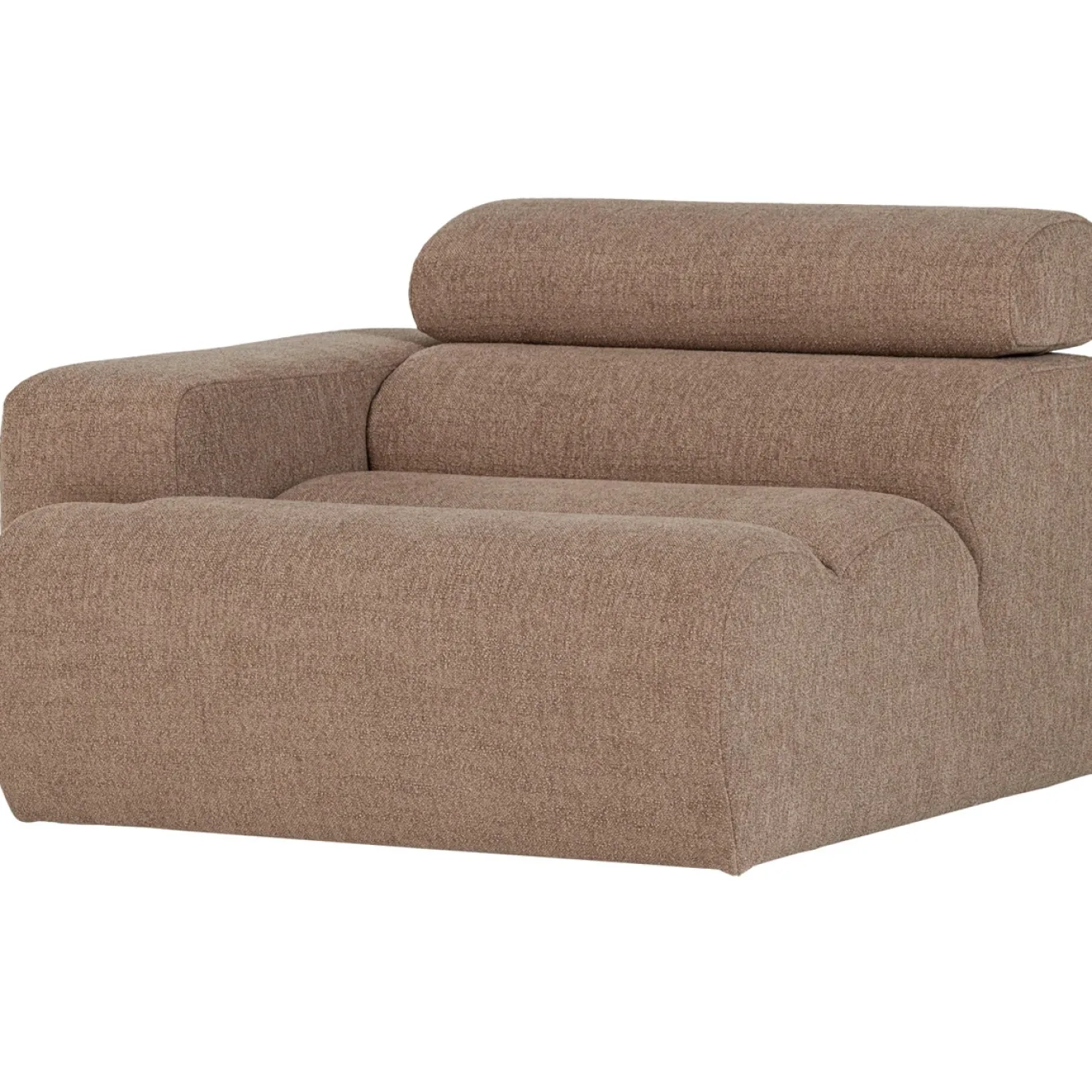 Woood 1-zits Element Novi Arm Links Bouclé Taupe