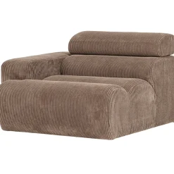Woood 1-zits Element Novi Arm Links Ribstof Taupe