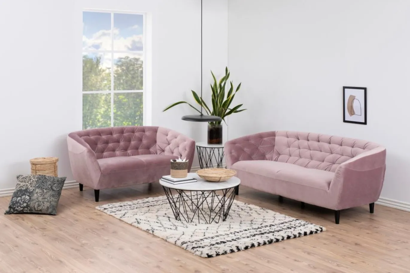 3-Zitsbank Nerio Vic Roze - Giga Living