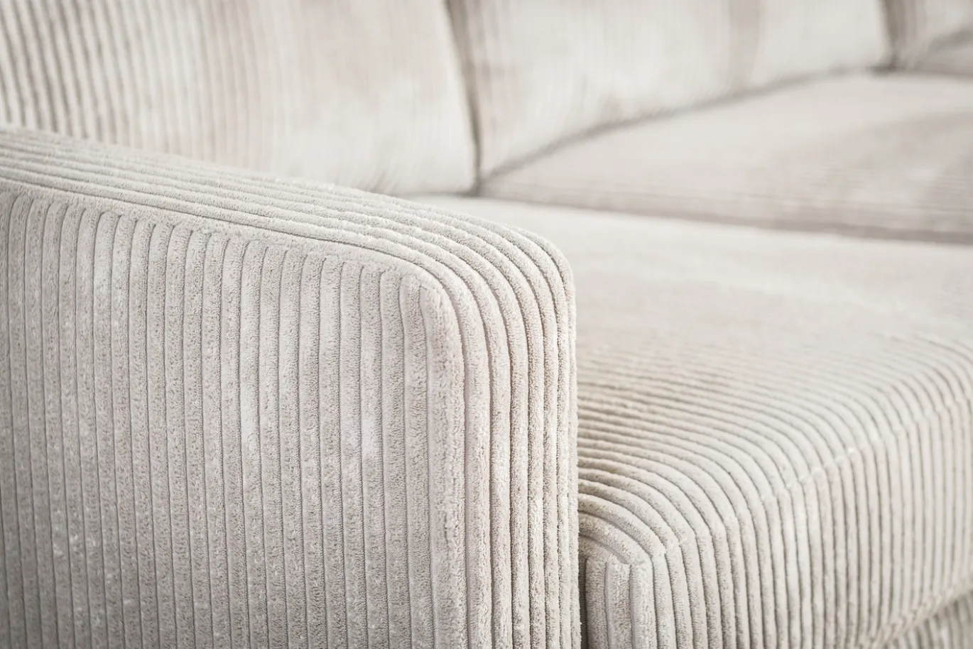 3-Zitsbank Roard Ribstof Beige - Giga Meubel