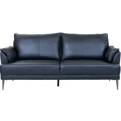3-Zits Bank Soul Zwart Leer - Giga Meubel