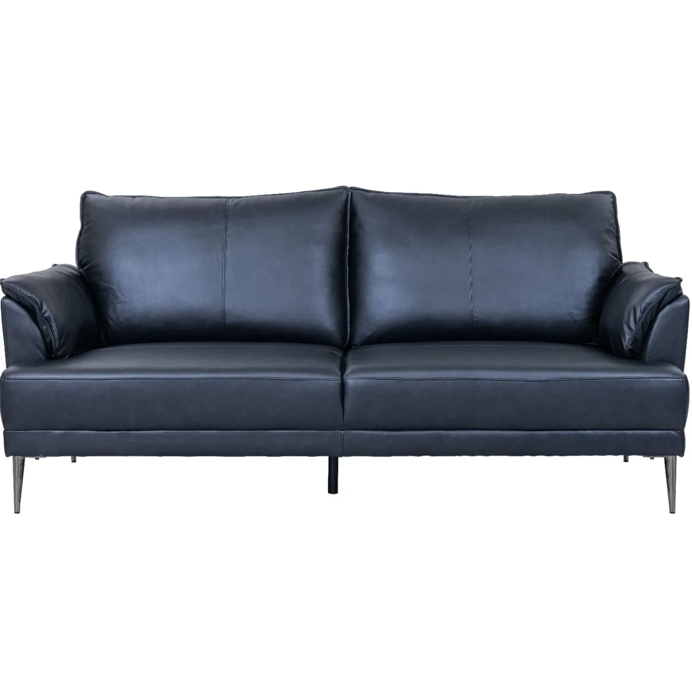 3-Zits Bank Soul Zwart Leer - Giga Meubel