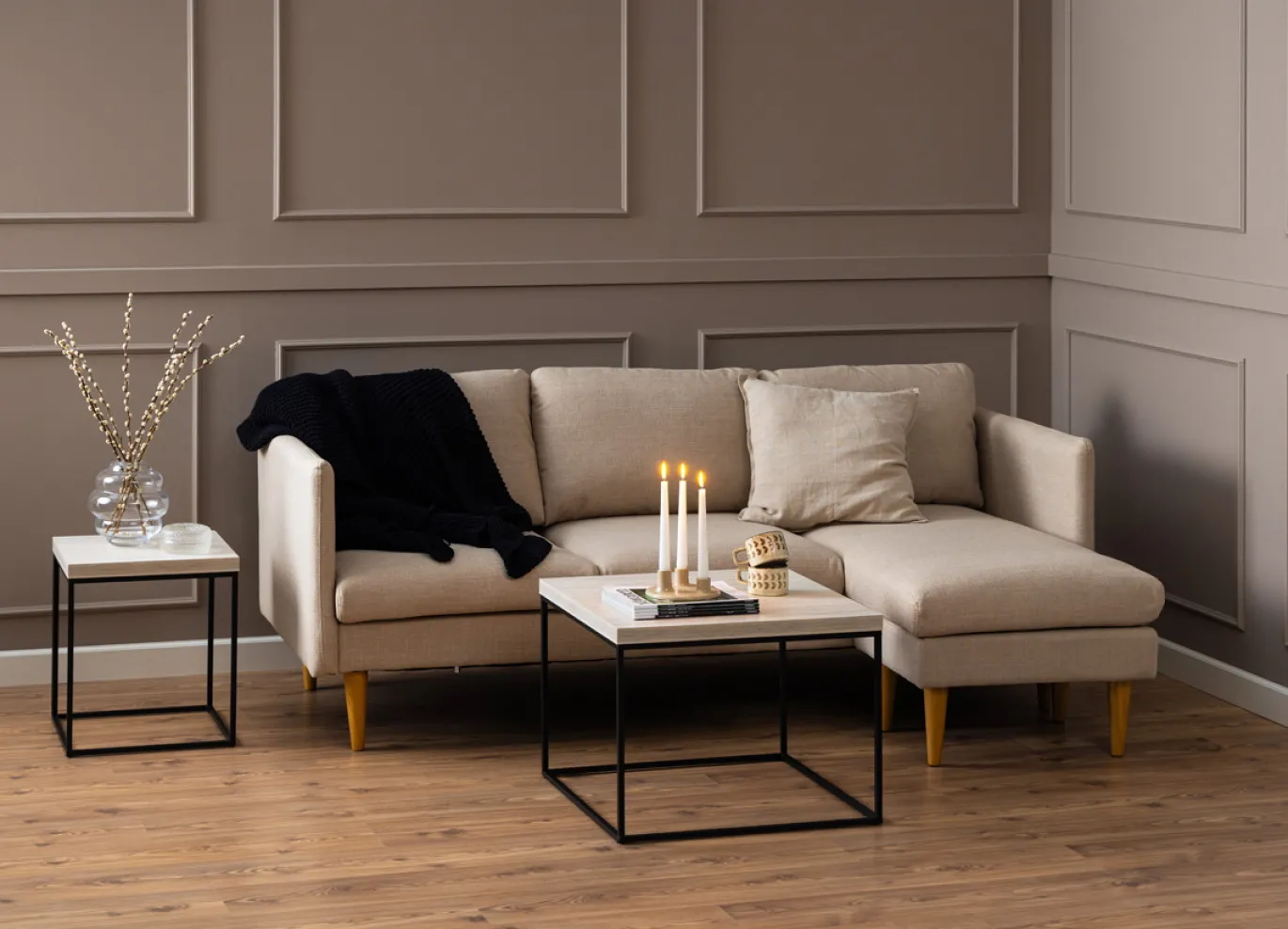 3-Zits Hoekbank Celeste Beige - Giga Living