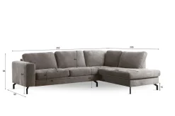 3-Zits Hoekbank Perfect Harmony Champagne Rechts - Giga Meubel