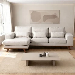 3-Zits Loungebank Grande Japandi Beige - Giga Meubel