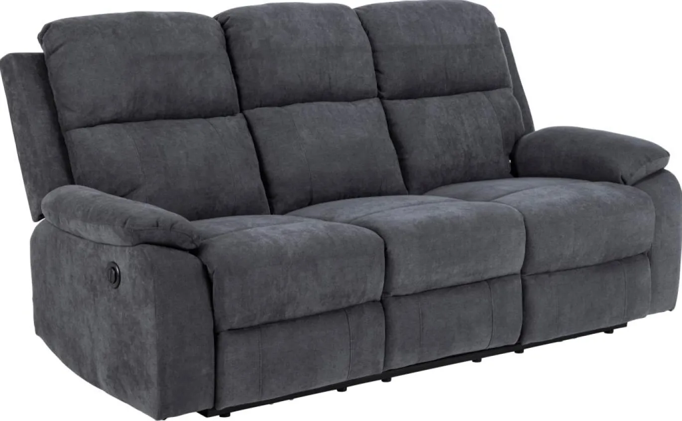 3-zits Relax Bank Rinda Donkergrijs 196,5cm - Giga Living