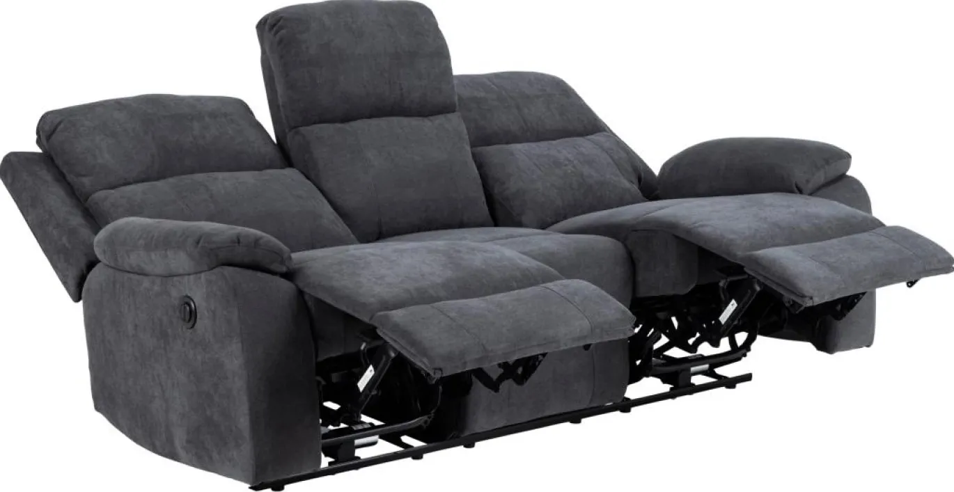 3-zits Relax Bank Rinda Donkergrijs 196,5cm - Giga Living