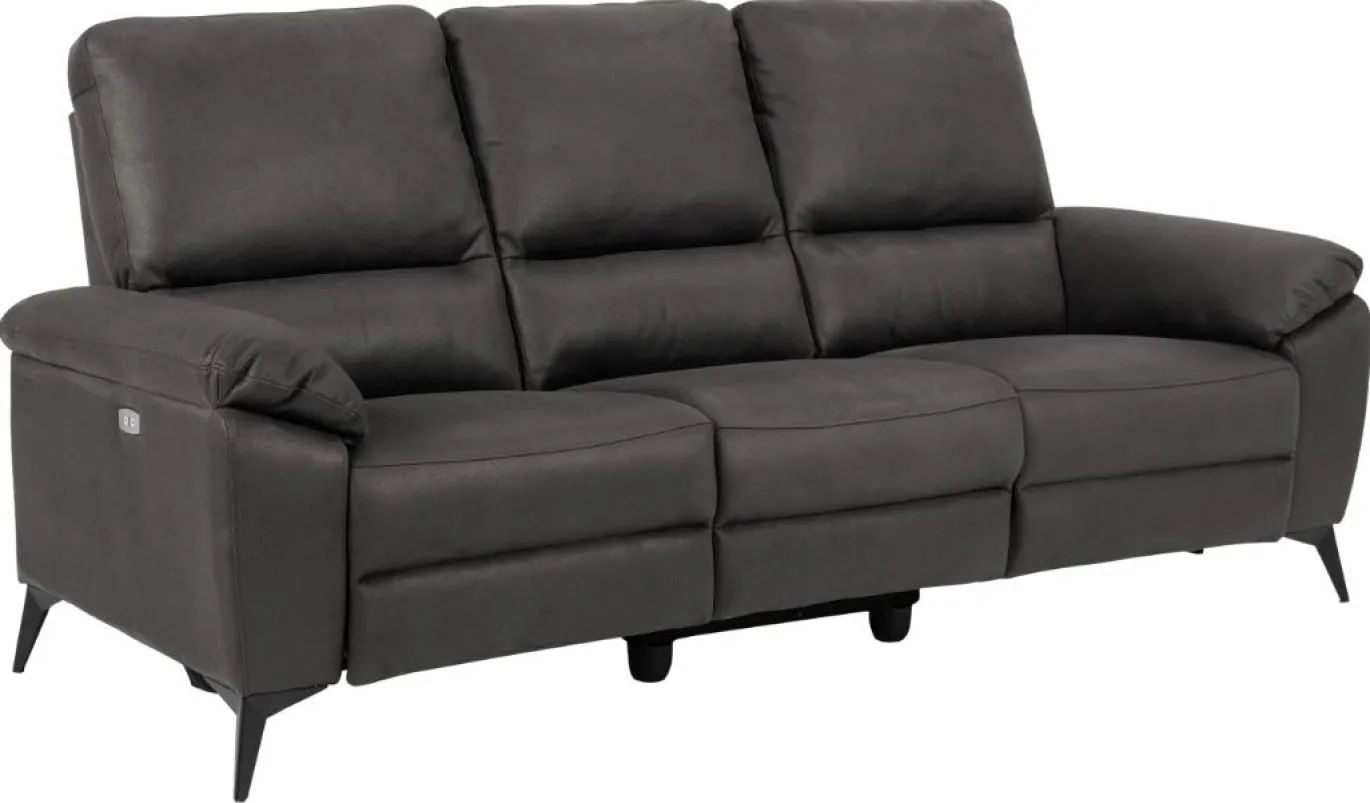 3-zits Relax Bank Ulven Grijs Barry 215cm - Giga Living