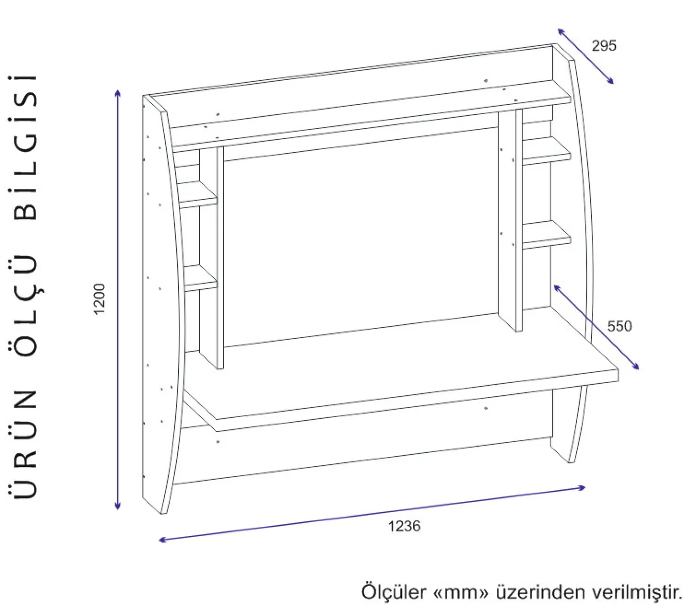 Zwevend Bureau Buglem Wit 125cm
