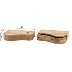 Zwevend Nachtkastje Organic Acacia Set van 2 - Giga Meubel