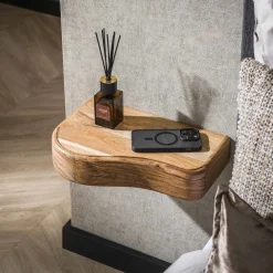 Zwevend Nachtkastje Organic Acacia Set van 2 - Giga Meubel