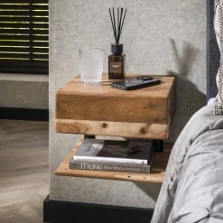 Zwevend Nachtkastje Shelve 1 Lade Acaciahout Naturel