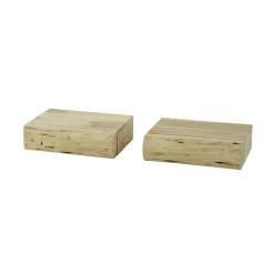 Zwevend Nachtkastje Tree XS Set van 2 Acaciahout Naturel 1 Lade