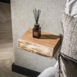 Zwevend Nachtkastje Tree XS Set van 2 Acaciahout Naturel 1 Lade