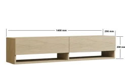 Zwevend Tv-meubel Arges Travertinlook 140cm