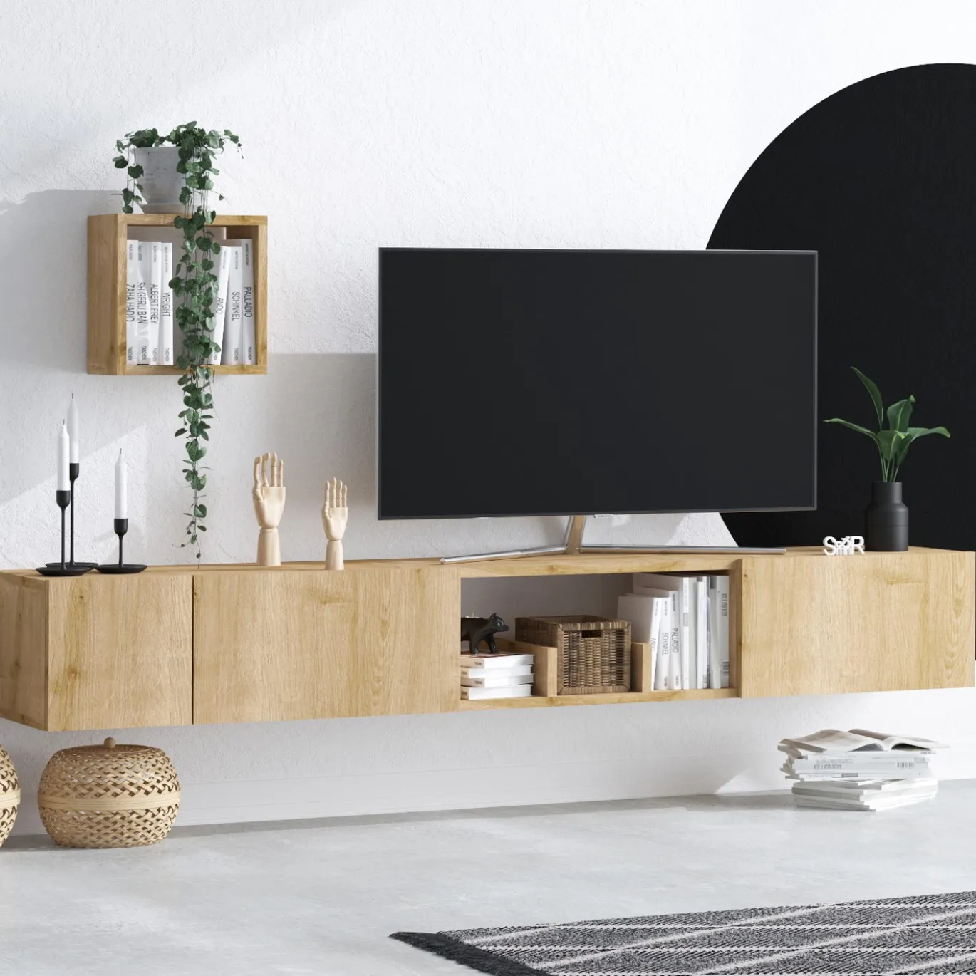 Zwevend Tv-meubel Avior Naturel 180cm