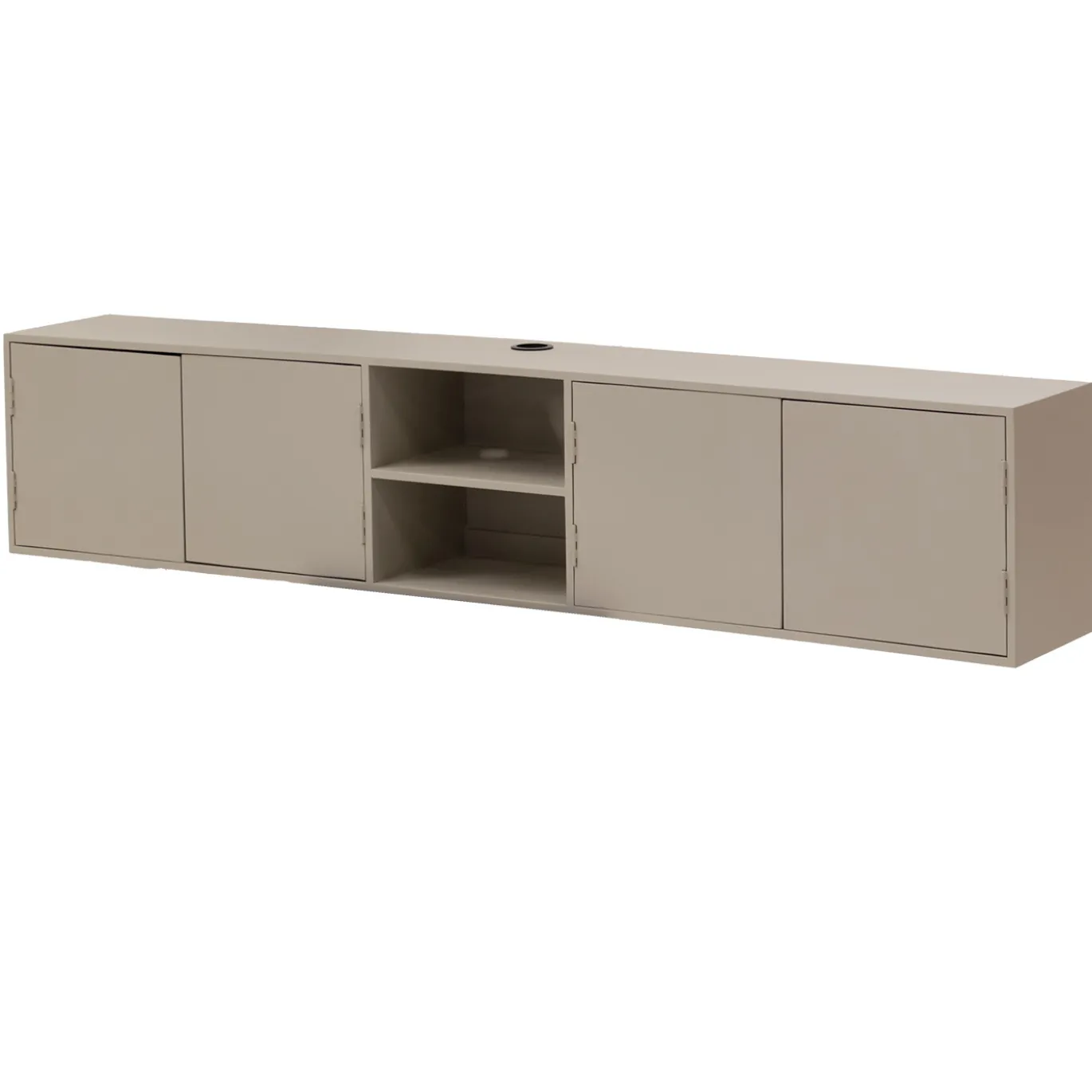 Zwevend Tv-meubel Loiza Taupe 200cm 4-deurs - Giga Meubel