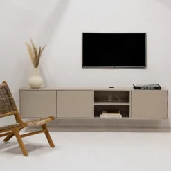 Zwevend Tv-meubel Loiza Taupe 200cm 3-deurs - Giga Meubel