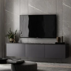 Zwevend Tv-meubel Neon Antraciet 160cm