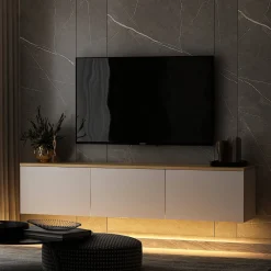 Zwevend Tv-meubel Neon Wit 160cm