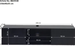 Zwevend Tv-meubel Roman Zwart 150cm - Giga Meubel