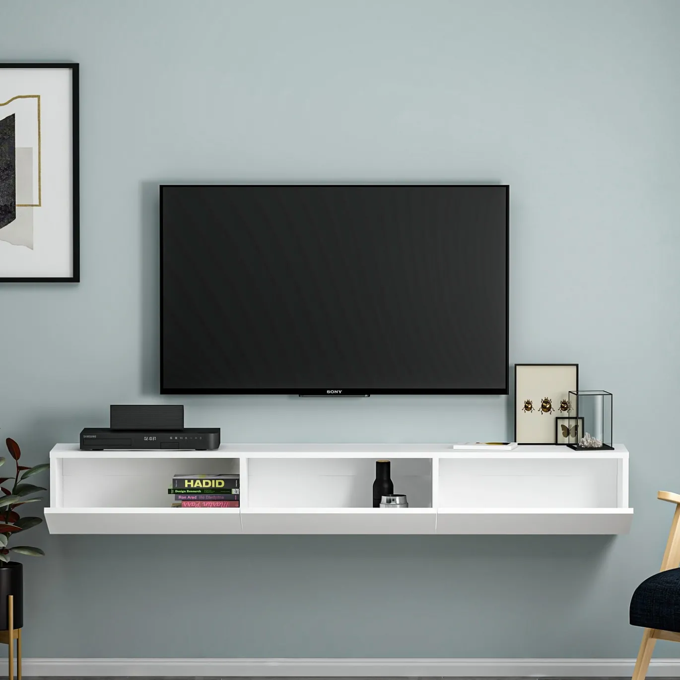 Zwevend Tv-meubel Terra Wit 180cm