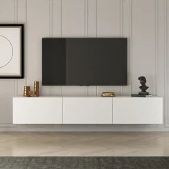 Zwevend Tv-meubel West Wit 150cm