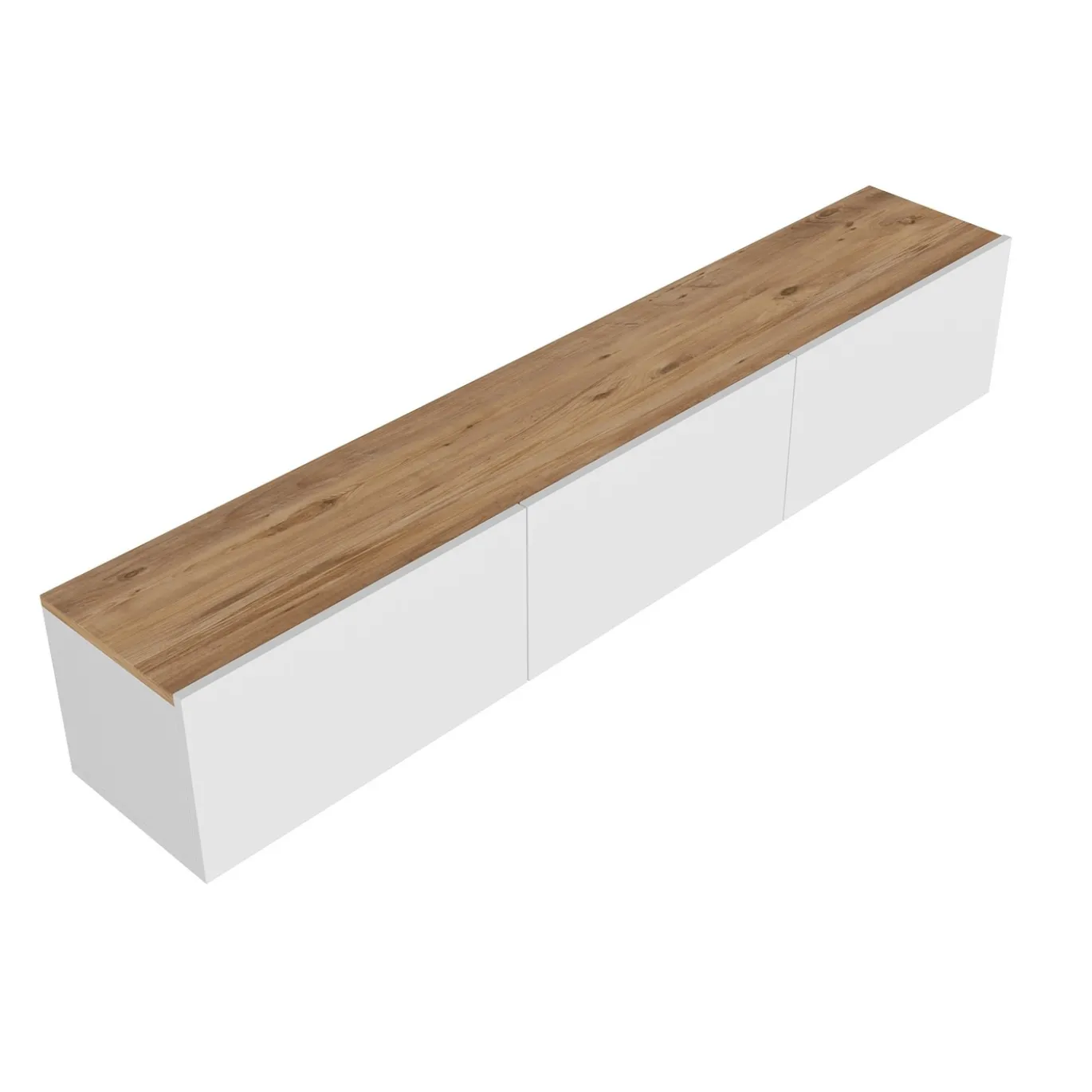 Zwevend Tv-meubel West Wit/Naturel 150cm