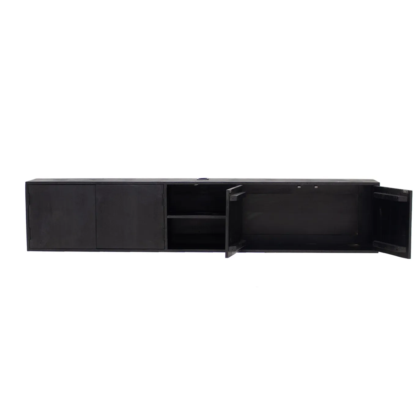 Zwevend Tv-meubel Zen Zwart 200cm 4-deurs - Giga Meubel