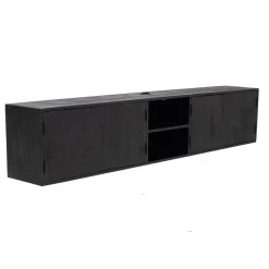 Zwevend Tv-meubel Zen Zwart 200cm 4-deurs - Giga Meubel