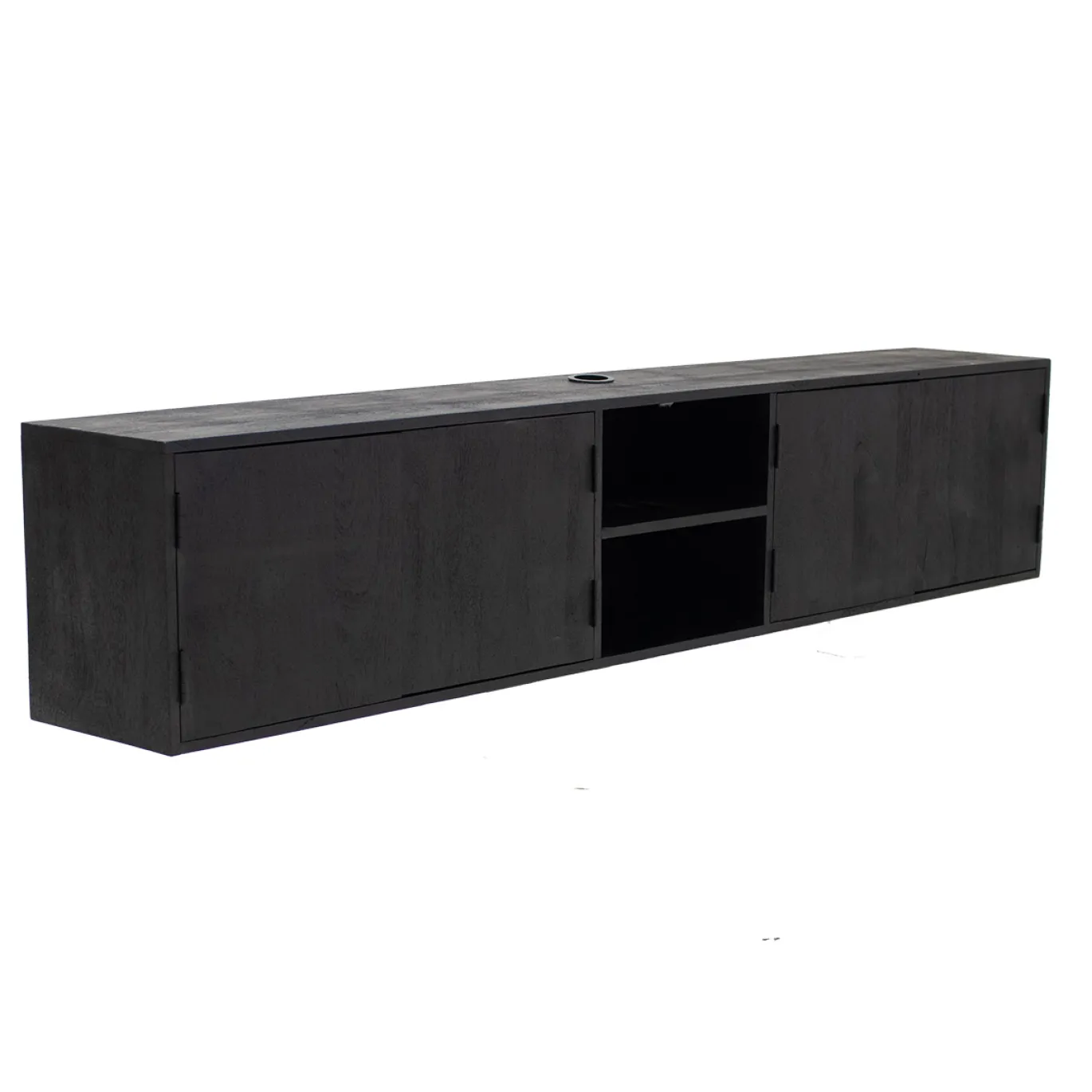 Zwevend Tv-meubel Zen Zwart 200cm 4-deurs - Giga Meubel