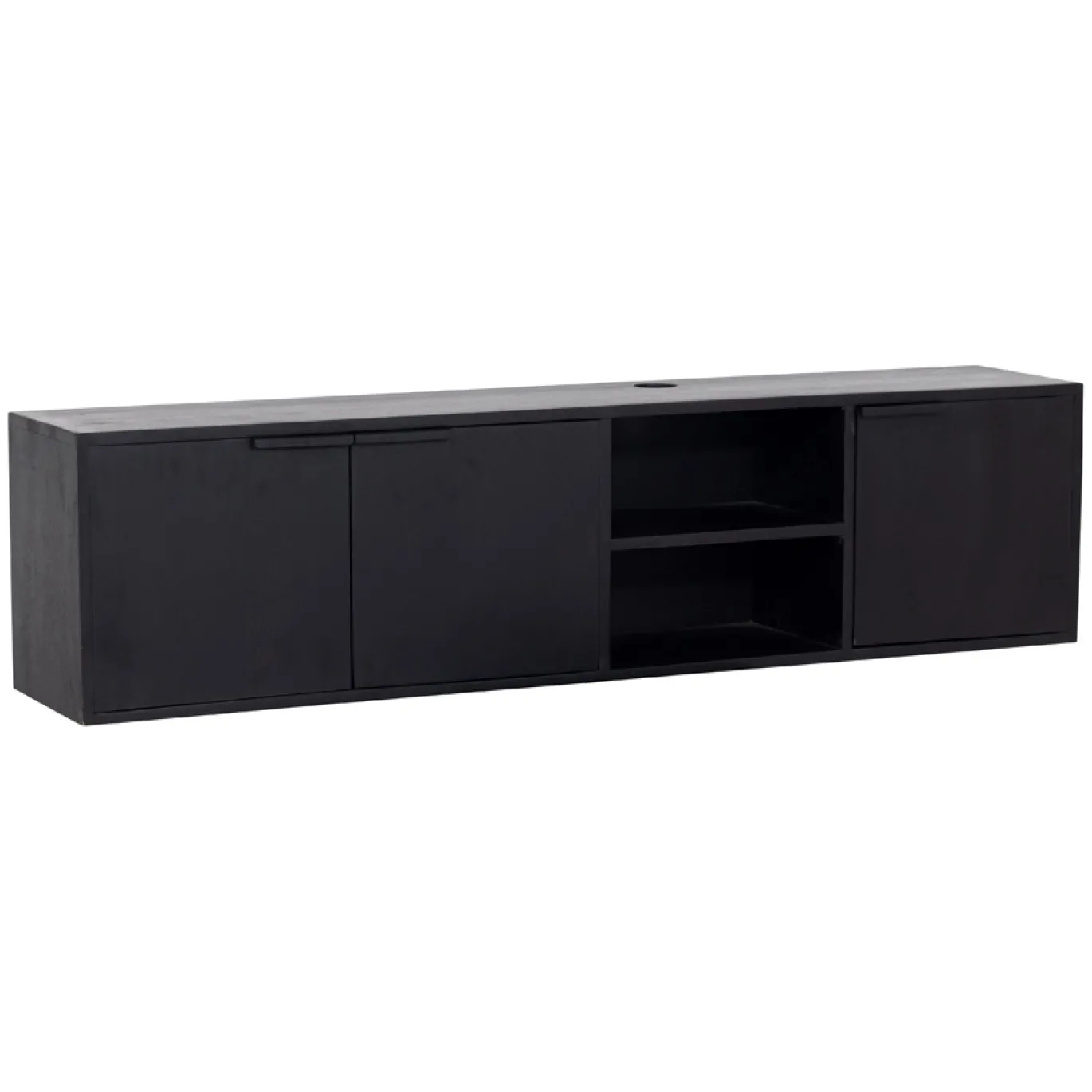 Zwevend Tv-meubel Zen Zwart 160cm - Giga Meubel